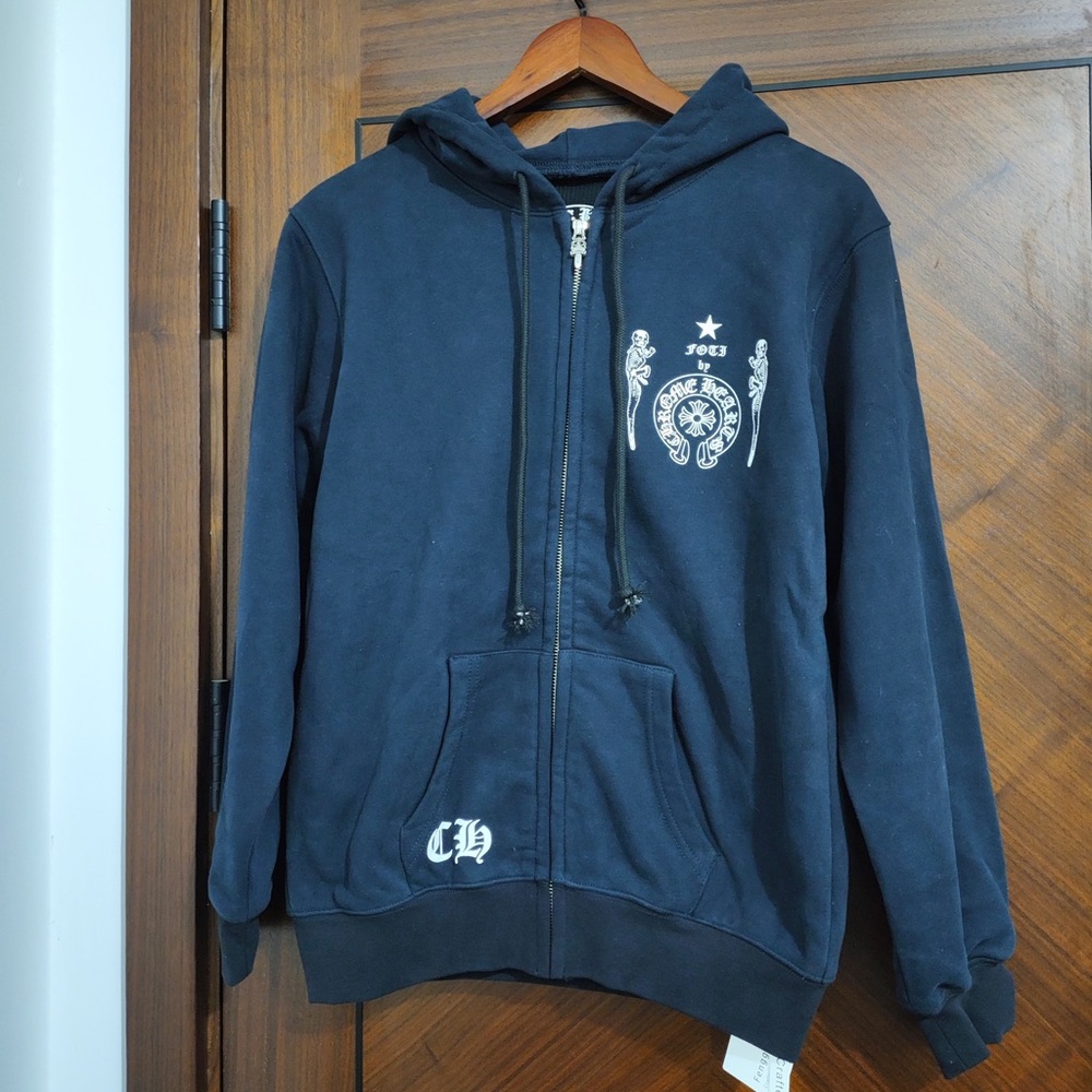 Chrome Hearts Navy Graphic Zip Hoodie Jacket